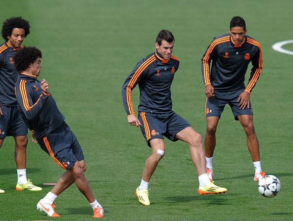 Real Madrid's Gareth Bale at a training session