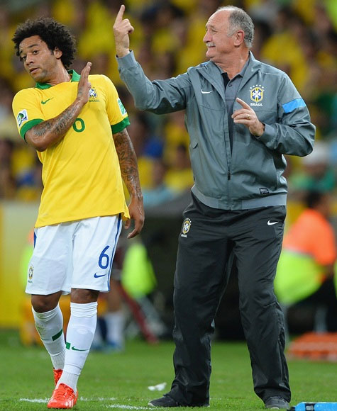 Luiz Felipe Scolari head coach of Brazil gestures during the Confederations Cup