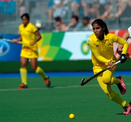 A member of the Indian hockey team in action