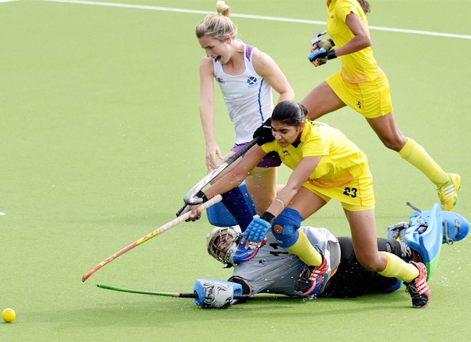 India women in action against Scotland