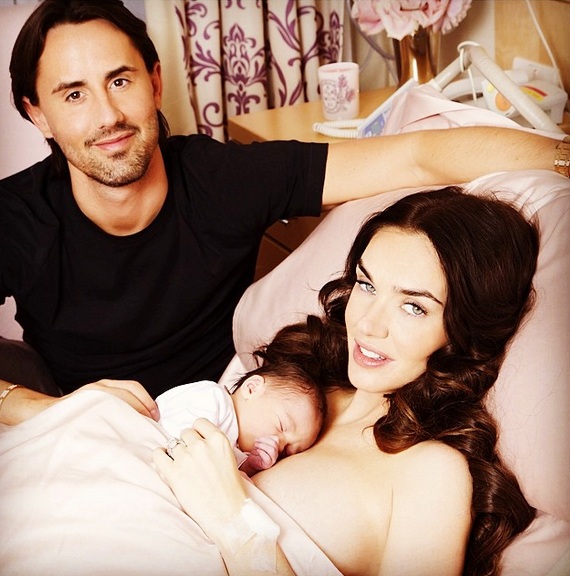 Tamara Ecclestone with husband Jay Rutland and newborn daughter