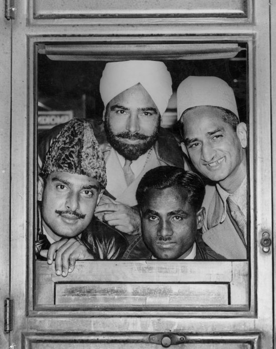 Four members of the Indian hockey team, including the late Dhyan Chand (bottom right), that won the Olympic gold medal at Berlin