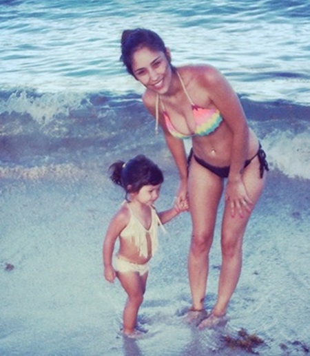 Model Eugenia Lusardo with daughter