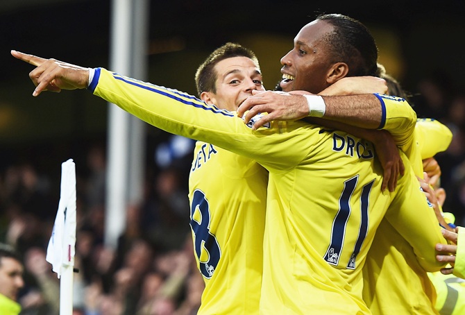 Didier Drogba of Chelsea celebrates