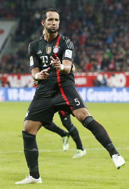 Image: Bayern Munich's Medhi Benatia celebrates a goal during the German Bundesliga first division soccer match against Augsburg in Augsburg on Saturday