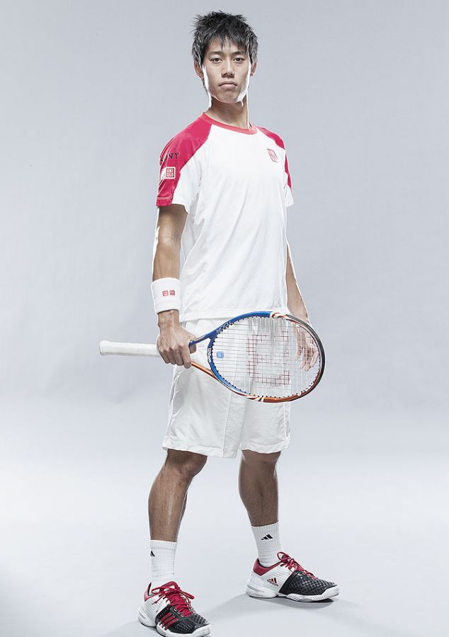 Kei Nishikori of Japan poses during the ATP Mens Tennis portrait session at the Indian Wells Tennis Club on March 8, 2011