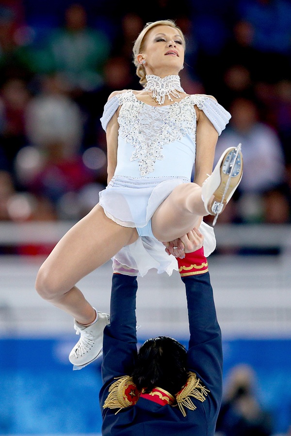 Tatiana Volosozhar and Maxim Trankov of Russia compete in the Figure Skatin...
