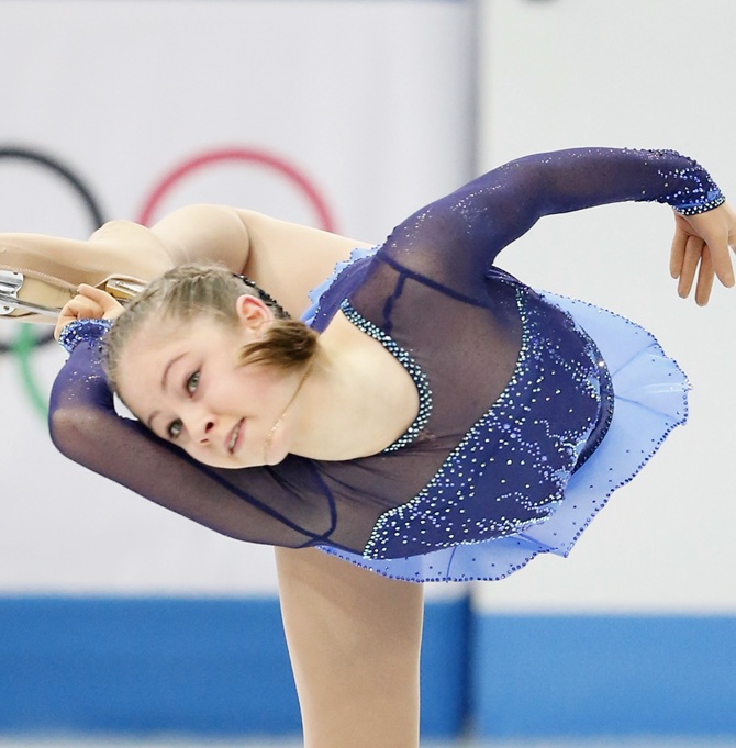 Julia Lipnitskaya of Russia competes in the Team Ladies Free Skating.