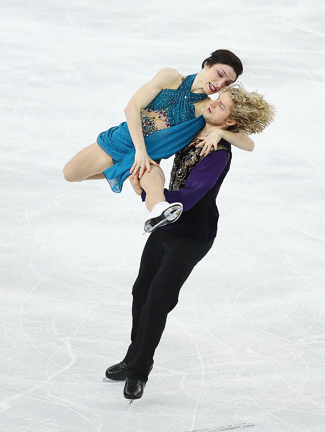 Meryl Davis and Charlie White of the United States compete in the Team Ice Dance Free Dance at the Sochi Winter Games