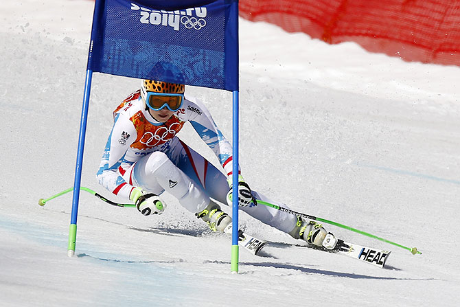 Anna Fenninger of Austria wins the gold medal during the Alpine Skiing Women's Super-G at the Sochi 2014 Winter Olympic Games at Rosa Khutor Alpine Centre on Saturday