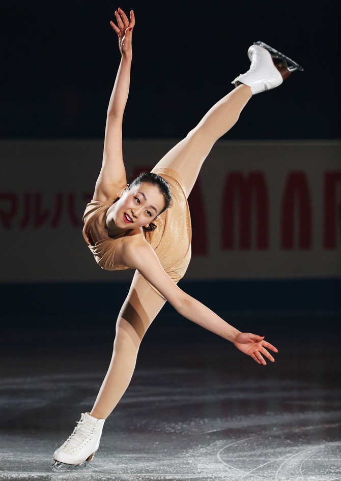 Mao Asada of Japan performs her routine.