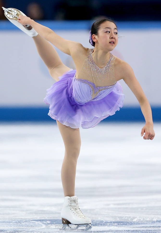 Mao Asada of Japan competes in the Figure Skating Ladies' Short Program.