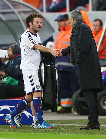 Juan Mata and Jose Mourinho