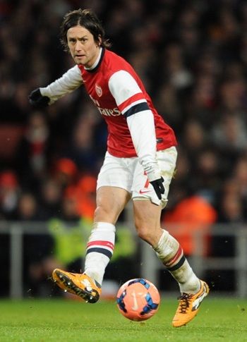 Tomas Rosicky of Arsenal during the FA Cup 3rd Round match against Tottenham Hotspur at Emirates Stadium