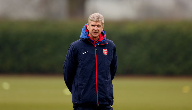 Arsenal manager Arsene Wenger during an Arsenal training session