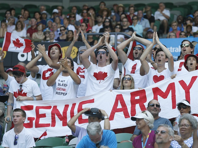 Supporters of Eugenie Bouchard