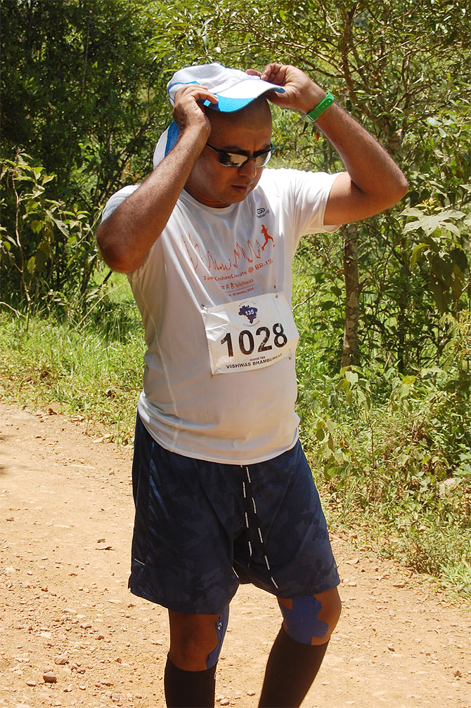 Vishwas Bhamburkar is pictured during the 217km Brazil Ultramarathon