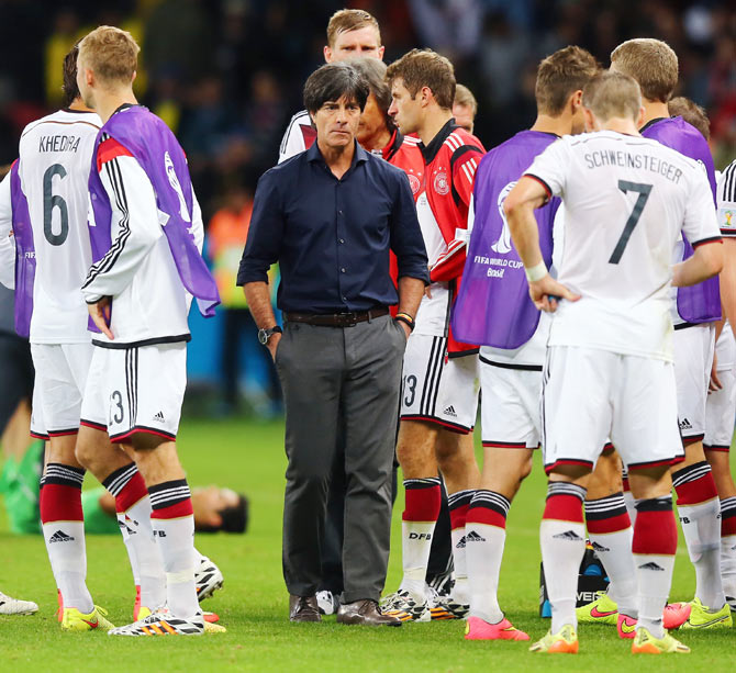 Head coach Joachim Loew of Germany looks on