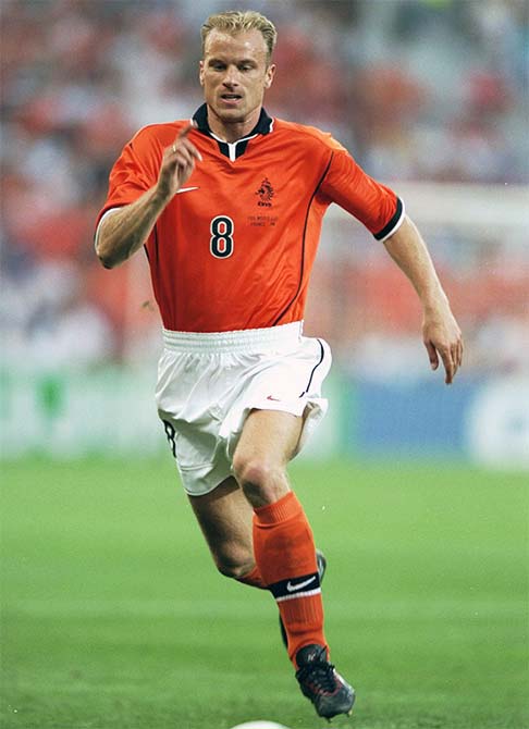 Dennis Bergkamp of Holland on the ball during the 1998 World Cup