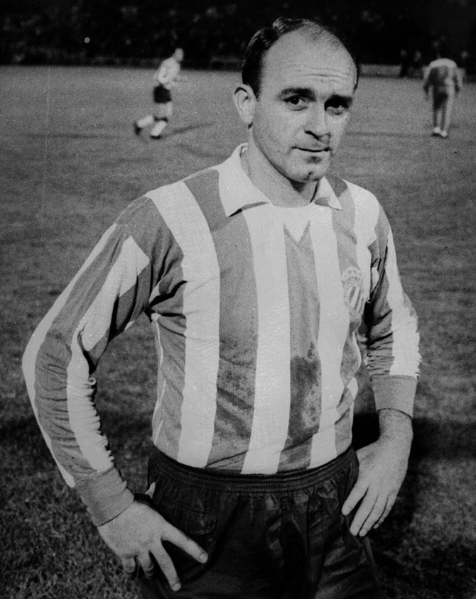 Argentinian born Spanish footballer Alfredo Di Stefano 