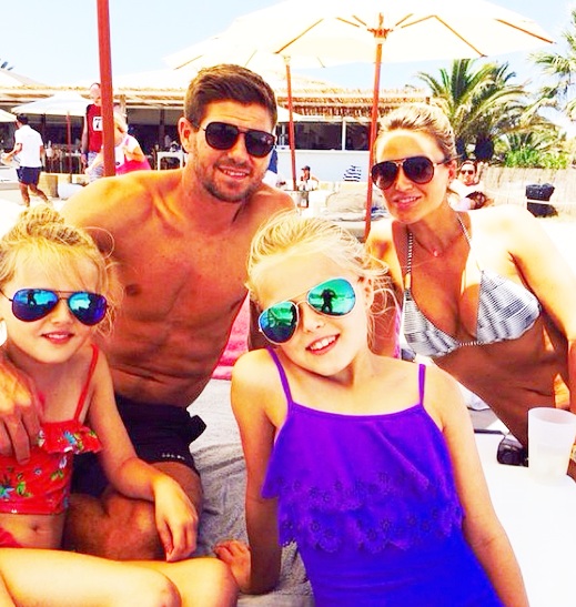 Steven Gerrard with his family