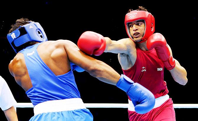 Boxer Sumit Sangwan in action