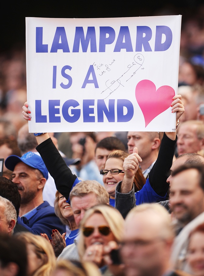 Chelsea fan shows her support for Frank Lampard