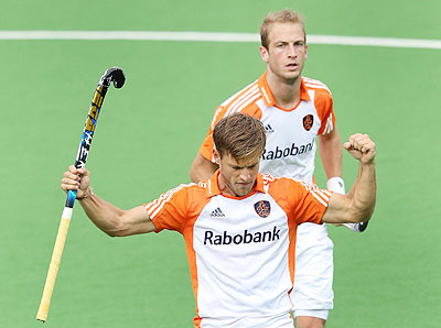 Jeroen Hertzberger of the Netherlands celebrates