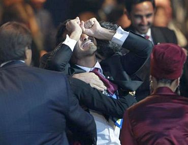 Members of Qatar's delegation react after the announcement that   Qatar is going to be host nation for the FIFA World Cup 2022, in Zurich