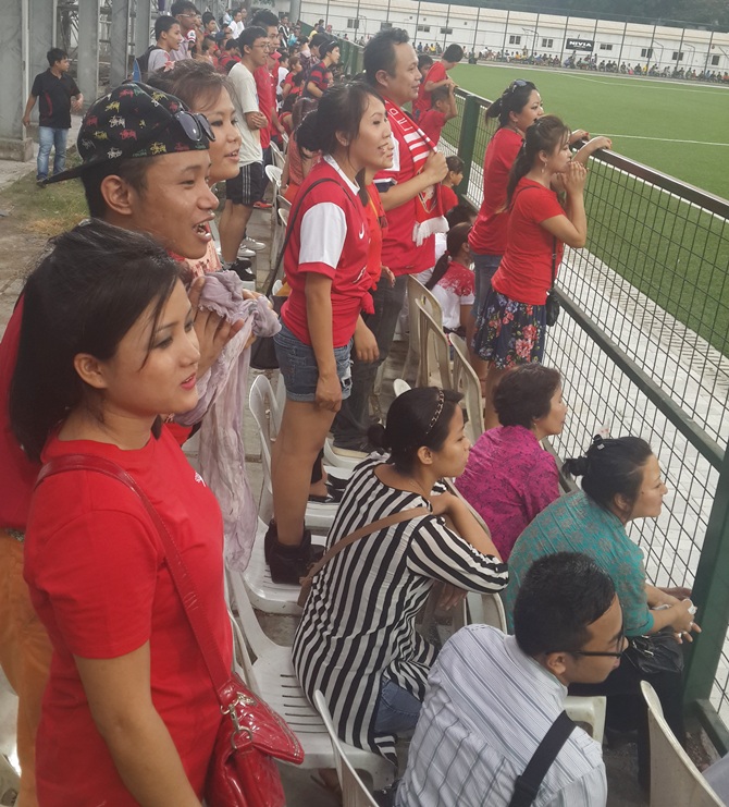 Mizoram supporters at the Cooperage