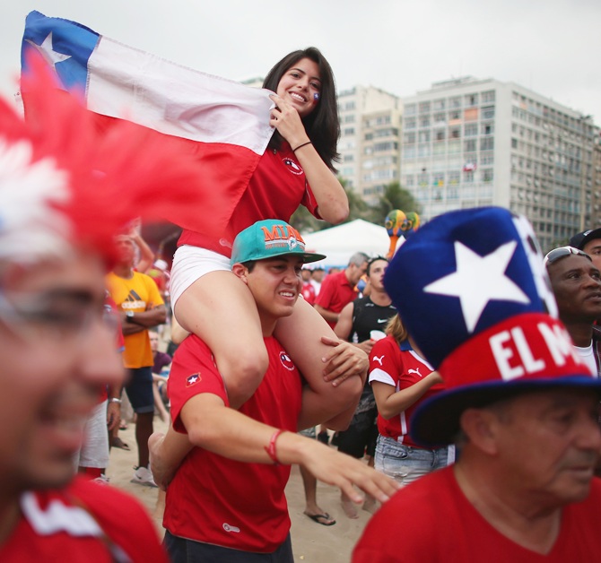 Chilean soccer team fans