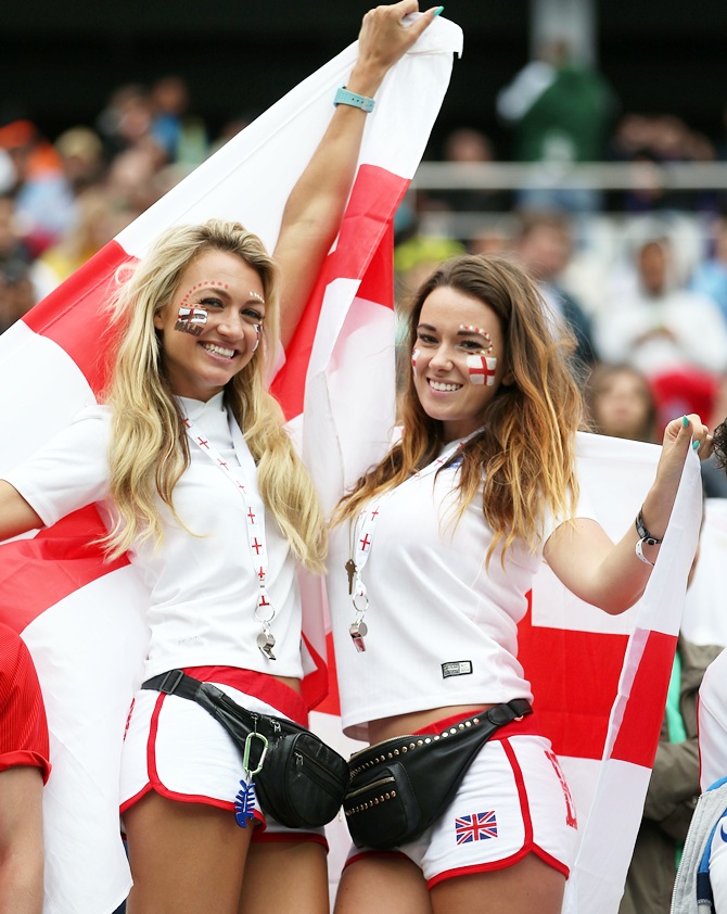 England fans enjoy the atmosphere prior to the 2014 FIFA World Cup Brazil Group D match against Uruguay