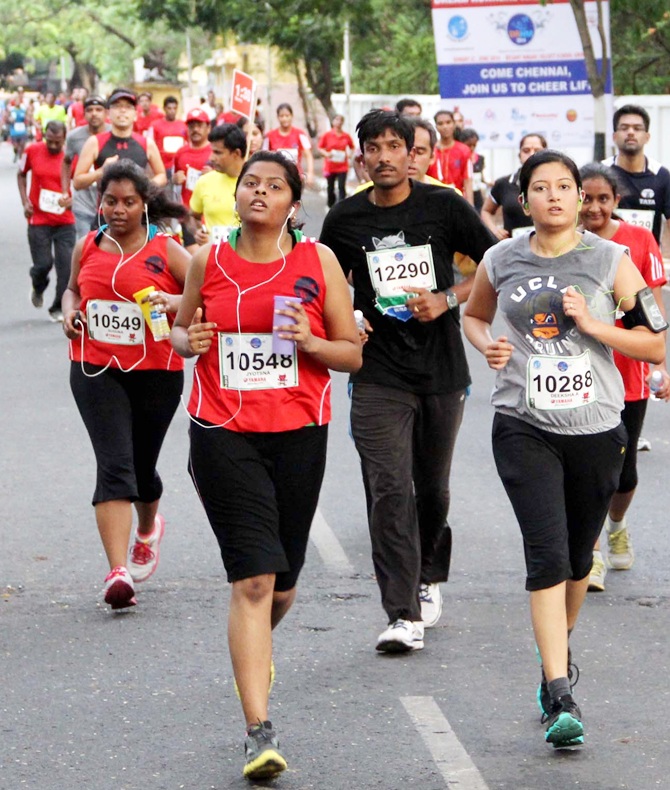 Runners participate in Chennai Dream Runners' Half Marathon