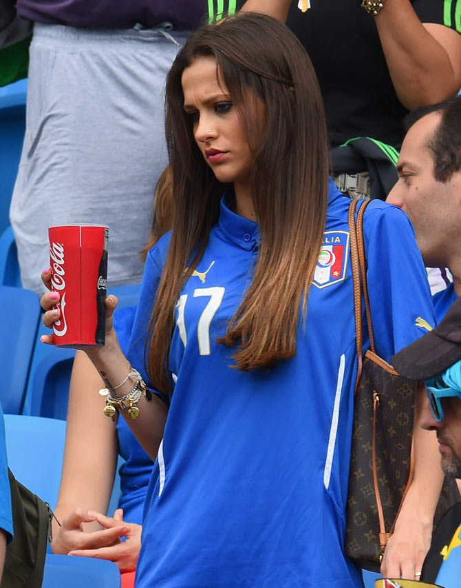 Jessica Immobile, wife of Ciro Immobile of Italy prior to the match on Tuesday