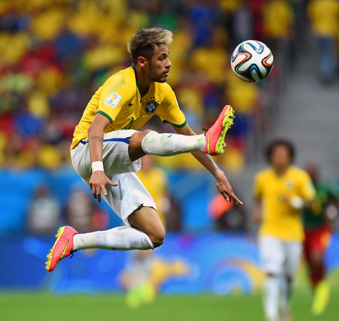Brazil's Neymar in action