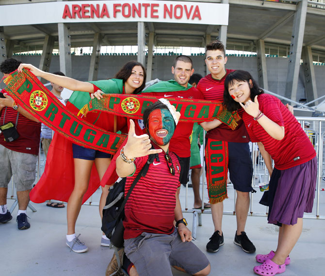 Portuguese fans at the Arena Fonte Nova