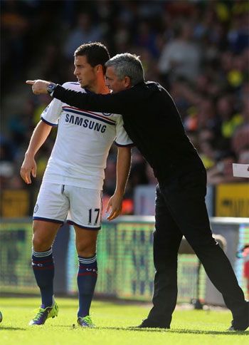 Eden Hazard and Jose Mourinho