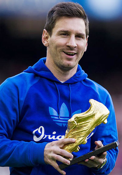Lionel Messi with the Golden Boot