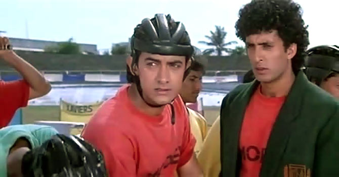 Aamir Khan, left, with Mamik Singh in Jo Jeeta Wohi Sikandar
