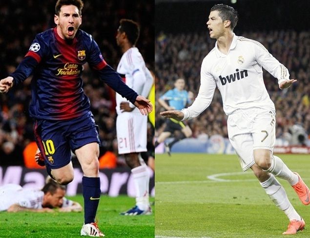 Lionel Messi, left and Cristiano Ronaldo