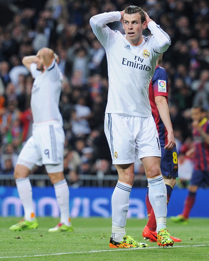 Gareth Bale of Real Madrid reacts
