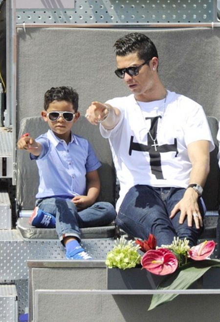 Real Madrid footballer Cristiano Ronaldo and his son Cristiano Ronaldo Junior