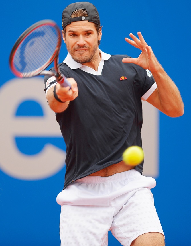 Tommy Haas of Germany plays a forehand