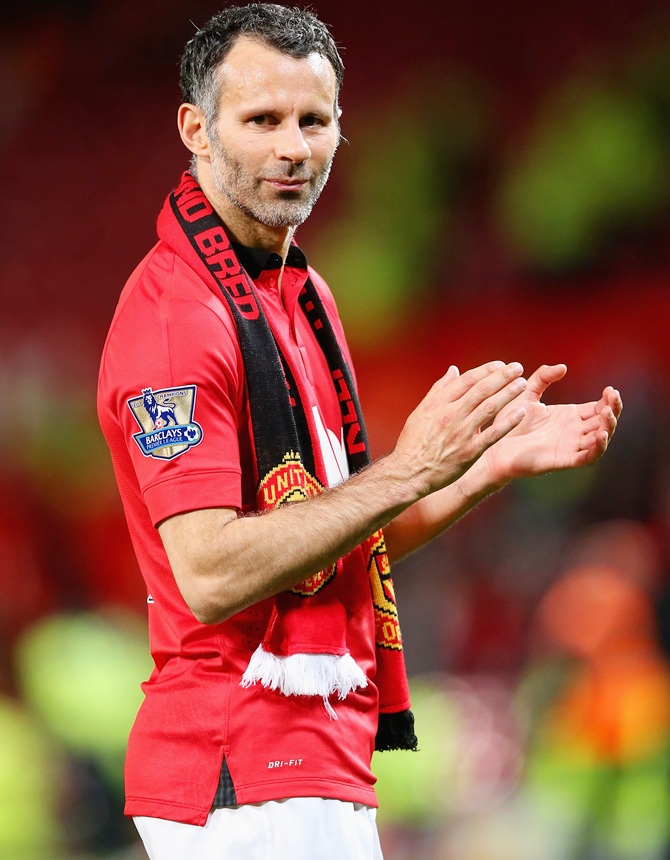 Manchester United Caretaker Manager Ryan Giggs acknowledges the fans