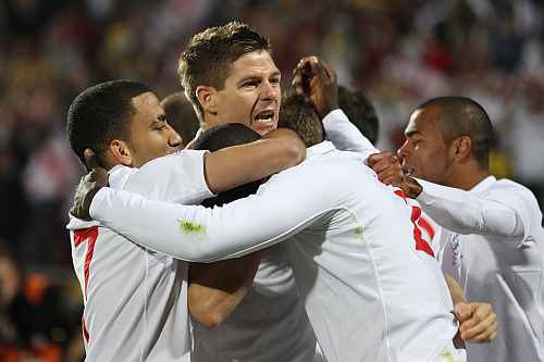 England football captain Steven Gerrard and teammates