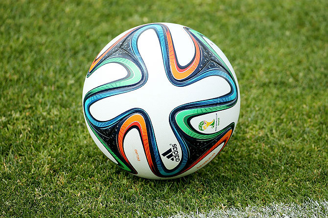 A view of the official World Cup ball, the Brazuca