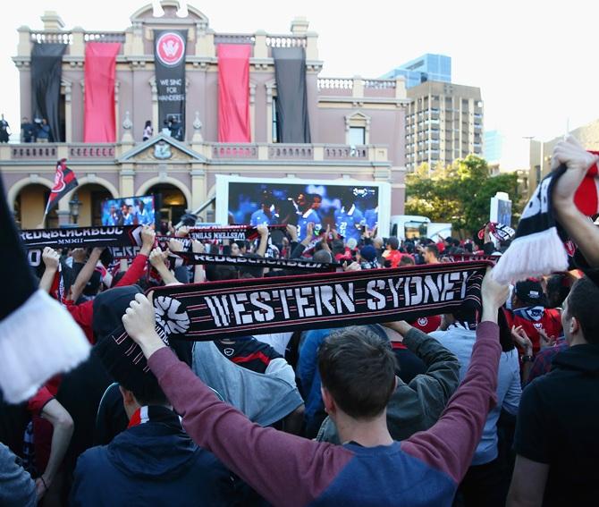 Wanderers fans celebrate victory