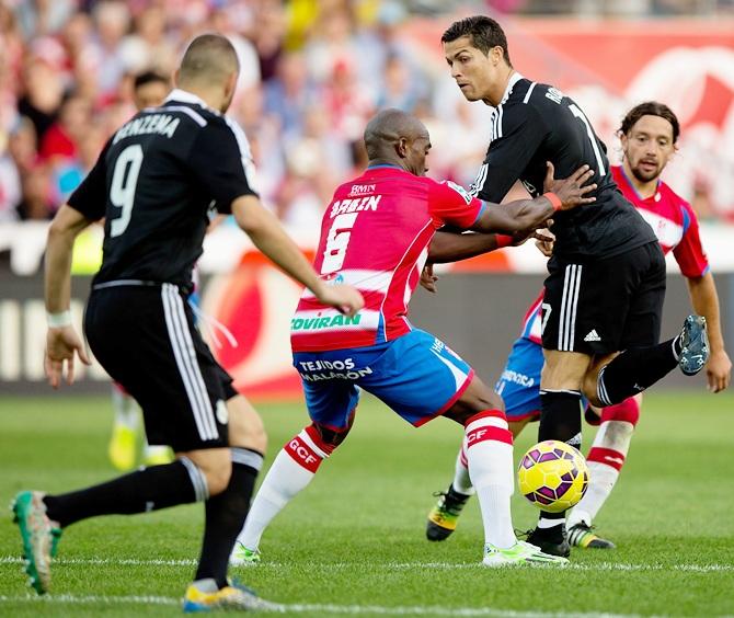 Cristiano Ronaldo, right, of Real Madrid CF 