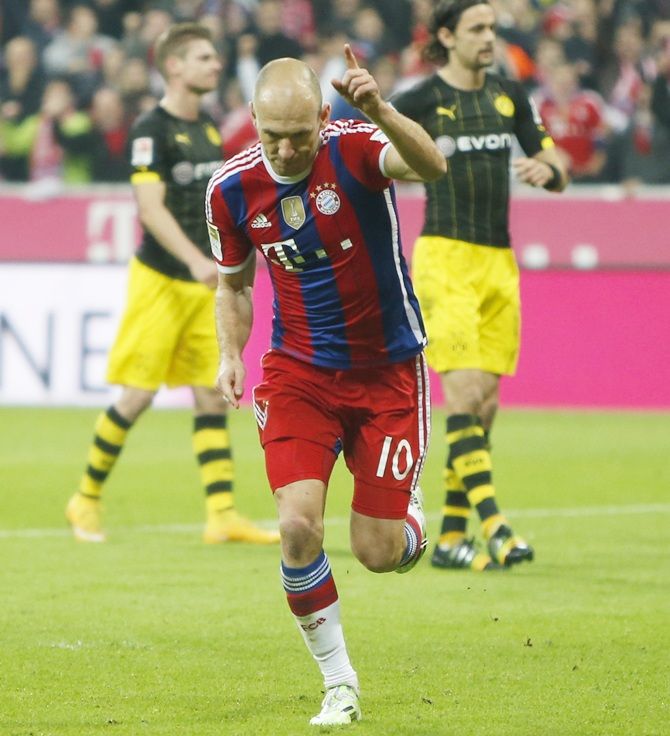 Bayern Munich's Arjen Robben celebrates