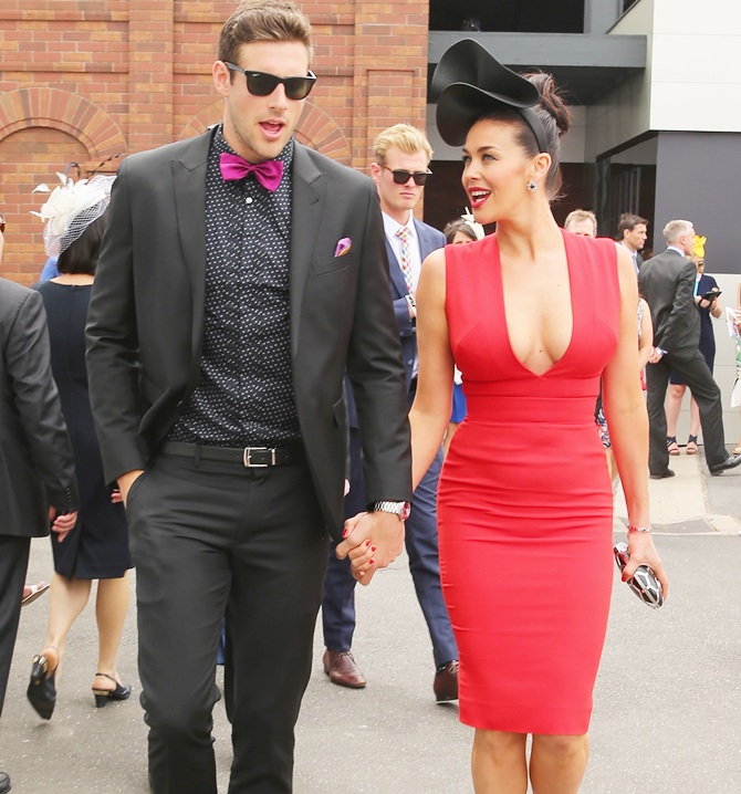 Megan Gale and footballer Shaun Hampson 